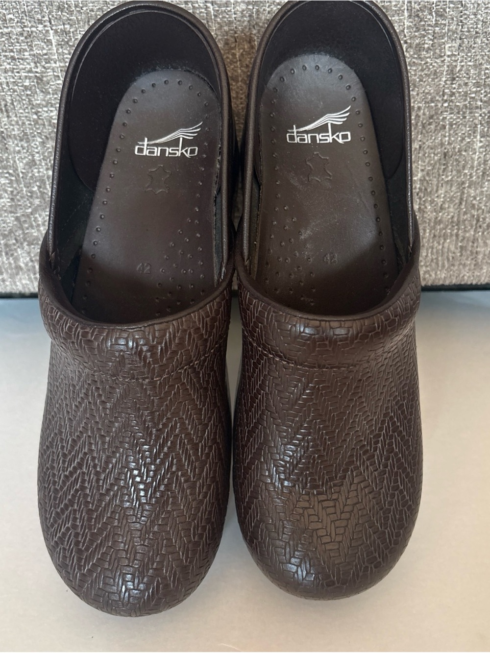 Dansko Brown Textured Slip-On Clogs
